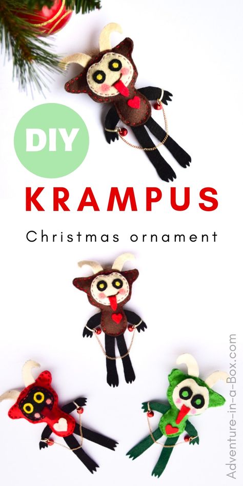 Diy Krampus, Krampus Christmas, Yule Crafts, Scary Christmas, Diy Christmas Gifts For Family, Felt Handmade, Creepy Christmas, Homemade Ornaments, Christmas Crafts For Gifts