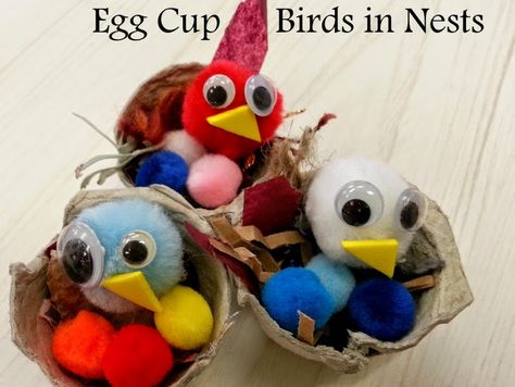 Egg Cup Birds in Nests | Choices for Children Rich Activities, American Birds, Hat For Kids, Gather Round, Spring Crafts For Kids, Birds Nest, Unit Study, Bird Nest, Lizards