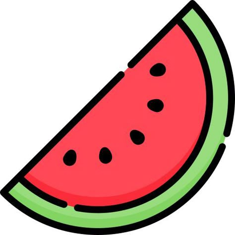 Cute Watermelon Drawing, Cute Stickers Ideas, Watermelon Icon, Watermelon Drawing, Watermelon Vector, Cute Easy Doodles, Paper Duck, Web Fonts, Cute Food Drawings