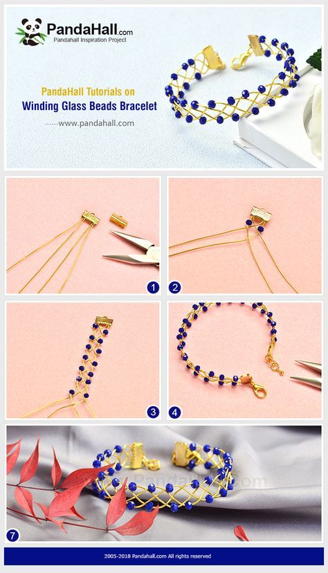 Handmade Jewelry Diy Bracelets, Bracelets With Beads, Glass Beads Bracelet, Diy Bijoux, Wire Jewelry Tutorial, Wire Jewelry Designs, Jewelry Diy Bracelets, Beaded Jewelry Tutorials, Handmade Jewelry Tutorials