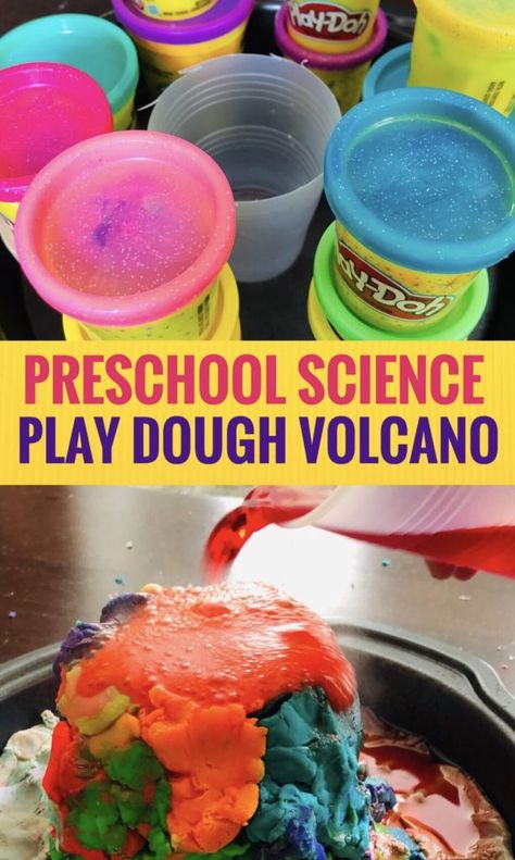 Volcano Preschool, Experiment For Preschoolers, Volcano For Kids, Volcano Projects, Volcano Activities, Preschool Science Activities, Science Experiments For Preschoolers, Preschool Fine Motor, Science Activity