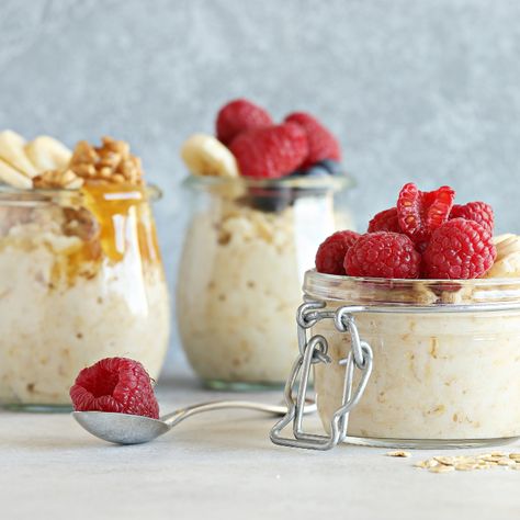 Breakfast Ideas Without Eggs, Chia Overnight Oats, Banana Overnight Oats, Overnight Oat, Overnight Oats Recipe, Oats Recipes, Overnight Oats, Kefir, Ground Beef Recipes