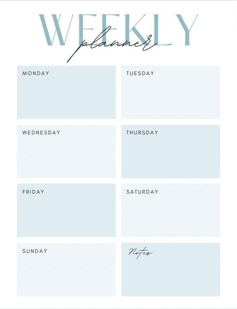 Sleek Blue Weekly Schedule Planner- Canva Tem Blue Planner Template, Good Notes Weekly Planner, Free Weekly Planner Templates, Weekly Schedule Template, Weekly Planner Print, Weekly Schedule Planner, Weekly Planner Free Printable, Weekly Planner Free, Week Schedule