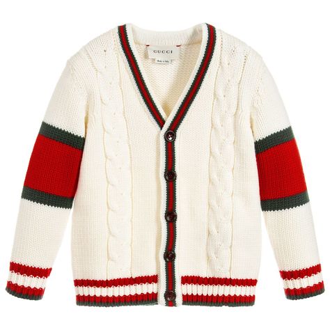 Gucci Cardigan, Tas Gucci, Gucci Sweater, Gucci Shirts, Kids Cardigans, Gucci Outfits, Cardigan White, Gucci Kids, Men's Sweaters