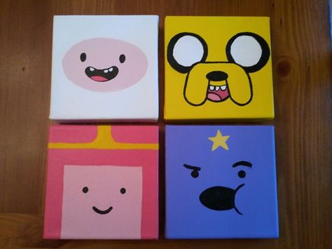 Adventure Time paintings Desenho Aesthetic, Tiktok Painting, Kids Canvas Art, Canvas Art Quotes, Hippie Painting, Small Canvas Paintings, Simple Canvas Paintings, Cute Canvas Paintings, Easy Canvas Art