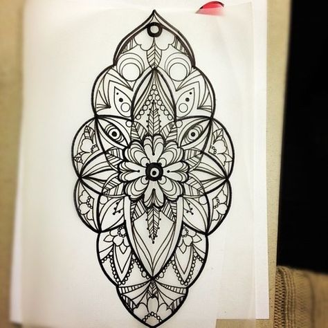 I love this one for the side of my thigh... the symmetry won't be thrown off by curves. Mandala Arm Tattoo, Dotwork Tattoo Mandala, Tattoo Mandala, Tattoo Henna, Mandala Tattoo Design, Mandala Flower, Mandalas Design, New Tattoo, Design Tattoo