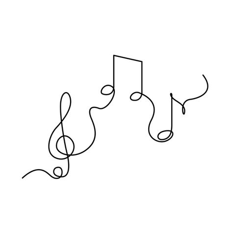 Tattoo Designs Line Art, Musical Notes Art, Line Tattoo Design, Small Music Tattoos, Continuous Line Tattoo, One Line Tattoo, Single Line Tattoo, Music Note Tattoo, Music Tattoo Designs