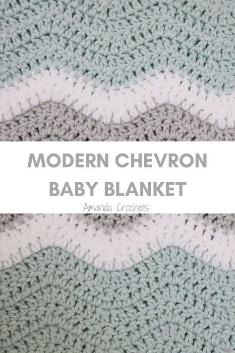 Double Crochet Chevron Blanket, Crochet Ripple Baby Blanket, Chevron Crochet Blanket Pattern, Crochet Chevron Baby Blanket, Chevron Crochet Patterns, Chevron Baby Blanket, Modern Haken, Crochet Blanket Chevron, Crochet Blanket Tutorial