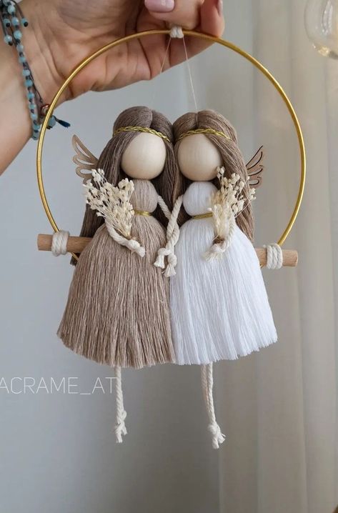 Macrame Angel Tutorial, Diy Yarn Dolls, Dolls Handmade Diy, Háčkované Lemy, Macrame Swing, Macrame Knots Pattern, Xmas 2024, Yarn Dolls, Diy Yarn Crafts