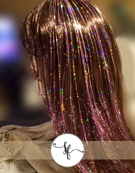 Hair Installation, Medium Brunette, Makeup Hacks Beauty Secrets, Hair Tinsel, Hair Strands, Fairy Hair, Highlights Hair, Brunette Highlights, Glitter Hair