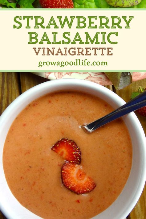 Drizzle this tangy strawberry vinaigrette on freshly harvested salad greens or a mixed fruit salad. Visit for tips and full recipe. Mixed Fruit Salad, Strawberry Salad Dressing, Sweet Salad, Strawberry Vinaigrette, Strawberry Balsamic, Vinaigrette Salad, Salad Dressing Recipes Homemade, Feta Recipes, Salad Greens