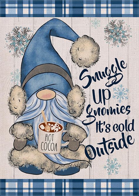 Gnome Wallpaper, Winter Flags, Christmas Snowflakes Decorations, Gnome Pictures, Welcome Winter, Burlap Decor, Christmas Garden Flag, Outside Decorations, Large Decor