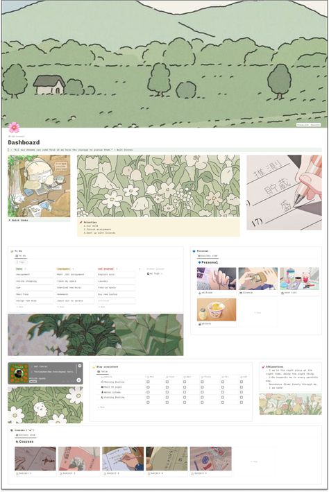 Notion Library Wesley Anna, Notion Mobile, Notion Anime, Cute Notion Template, Cute Notion, Notion School, School Notion, Dashboard Aesthetic, Notion Header