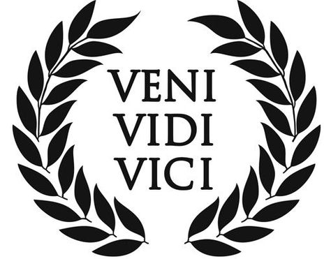 Veni Vidi Vici Survival Tattoo, Roman Tattoo, Tatuagem Masculina Pequena, Veni Vidi Vici, Logo Retro, Greek Tattoos, Julius Caesar, 문신 디자인, Tattoo Sleeve Designs