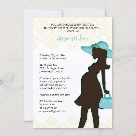 $ 2.85 | Kentucky Derby Baby Shower Invitation - kentucky derby baby shower, kentucky derby baby shower invitation, kentucky derby baby shower invitations, kentucky derby baby shower theme, kentucky derby baby shower ideas, kentucky derby themed baby shower, pregnant mom silhouette baby shower, pregnancy silhouette baby shower invite, maternity silhouette baby shower invite, fancy baby shower inv Kentucky Derby Baby Shower Ideas, Pregnancy Silhouette, Fancy Baby Shower, Maternity Silhouette, Baby Silhouette, Baby Shower Invites, Baby Shower Signs, Invitation Sizes, Baby Shower Theme