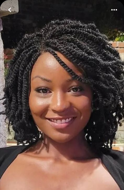 Short Afro Twist Braids, Braid And Twist Hairstyles, Twists Medium Length, Length Haircuts Long, Afro Twist Hairstyles, Trendy Curls, Twist Wonderland, Short Braid, Short Hair Twist Styles