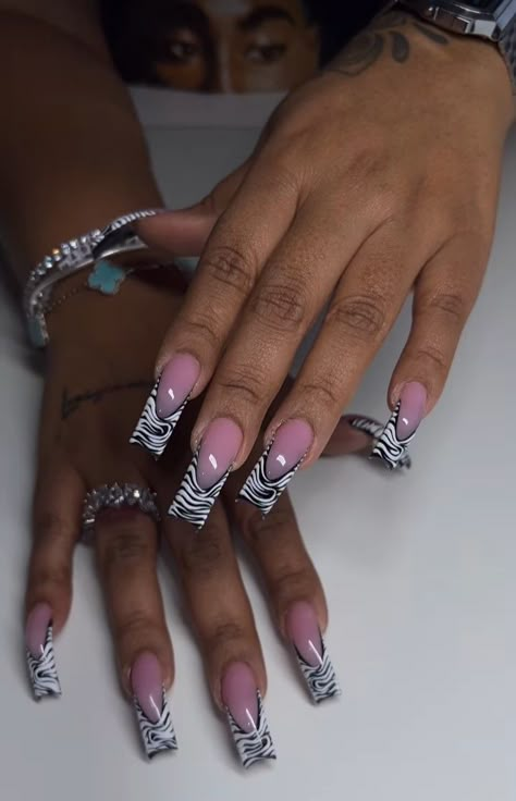 Short French Duck Nails, Medium Curved Acrylic Nails, Medium Curved Nails, Curved French Tip Nails, Curl Nails, Curved Nails Designs, Short Curved Nails, Long Valentines Nails, Dope Nail Designs Mid Length