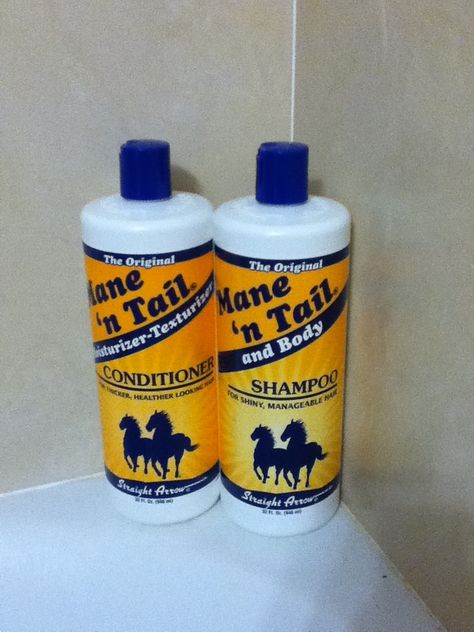 Mane 'n Tale shampoo and conditioner effects hair growth big time!!! Buy it at the store in te pet care section for$6.00! There are other editions but I stick to the original. Buy it at Walmart, Whole Foods Market, and any other local stores in your area! Mane N Tail, Whole Foods Market, Shampoo And Conditioner, Hair Growth, Pet Care, Conditioner, The Originals, Hair