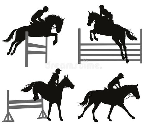 Equestrian sports set. Horses jumping a hurdle. Vector silhouettes set. EPS 10 #Sponsored , #Affiliate, #AFFILIATE, #set, #Equestrian, #jumping, #Horses Horse Riding Attire, Horses Jumping, Equestrian Dressage, Equestrian Helmets, Equestrian Helmet, Types Of Horses, Equestrian Sports, Horse Blankets, Horse Equestrian