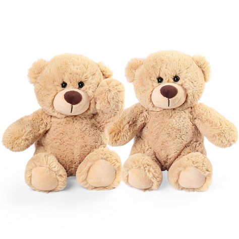 PRICES MAY VARY. 8 inch Seated Height: Our brown teddy bears measure 10 inches from head to toe (8 inches in a seated position), perfect for hugging and snuggling, small size makes it easy to take along on trips and errands; Note: 8 inch on the package is the sitting height Premium Stuffing Material: 10'' bear set is made with polyester and plush material, the stuffing is soft and slightly floppy, perfect for hugs and cuddles; Small Tips: bulk stuffed animals are a little wrinkled when coming, s Small Teddy Bears, Hugs And Cuddles, Brown Puppies, Teddy Bear Toys, Brown Teddy Bear, Teddy Bear Stuffed Animal, Teddy Bear Plush, Bear Stuffed Animal, Bear Design