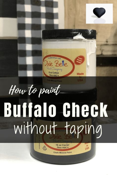 How To Paint An Amazing Buffalo Check Pattern - Do Dodson Designs Paint Plaid, Plaid Diy, Buffalo Plaid Decor, Buffalo Plaid Pattern, Plaid Decor, Front Porch Decor, Work Diy, Repurposed Items, Dixie Belle Paint