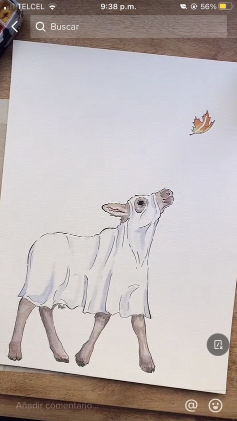 Halloween Animal Drawings, Ghost Animal Drawing, Ghost Animals, Western Backgrounds, Animated Cow, Ghost Cow, Mushroom People, Beautiful Pencil Drawings, Ghost Drawing