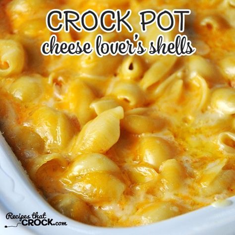 This Cheese Lover's Crock Pot Shells is so simple and has an amazing flavor! Shells And Cheese, Slow Cooker Pasta Recipes, Crockpot Mac And Cheese, Shells Recipe, Crockpot Casserole, Slow Cooker Pasta, Stuffed Shells Recipe, Crockpot Dishes, Pot Roast Recipes