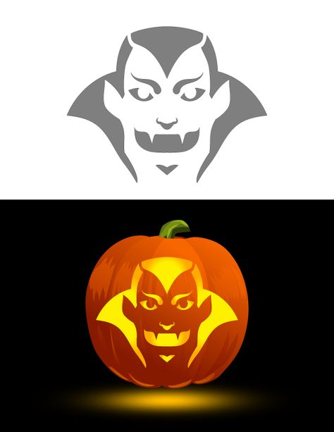 Printable Easy Vampire Pumpkin Stencil Pumkin Carving Stencils, Pumpkin Carving Pictures, Pumpkin Templates Free, Pumpkin Vampire, Faces Of People, Printable Pumpkin Stencils, Vampire Pumpkin, Halloween Pumpkin Stencils, Pumpkin Stencils