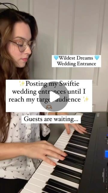 Kristen Coiner on Instagram: "In my Wildest Dreams 🩵 • • • • #weddingentrance #taylorswift #taylornation #taylornation #swifties #swiftie #swiftiesforever #weddinginspiration #weddingideas #weddinginspo #texaswedding #fairytalewedding #willow #evermore #evermoreera #foklore #lover #fearless #red #1989 #speaknowtaylorsversion #taylorsversion #theerastour #taylorswifttheerastour #pianist #piano #pianocover #weddingmusic #weddingmusicians #weddingvenue #weddingdress" Wedding Musicians, Wedding Entrance, Piano Cover, Wildest Dreams, Wedding Music, Fairy Tale Wedding, Wedding Stuff, Wedding Inspo, Taylor Swift