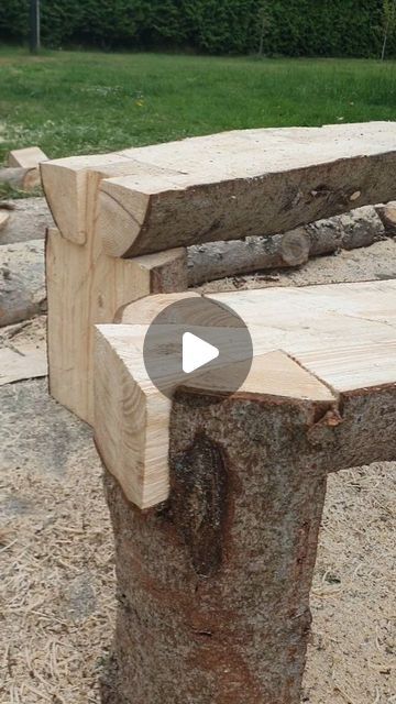 Rustic Wood Bench, Log Bench, Rustic Log Furniture, Dove Tail, The Dove, Wood Joints, Log Furniture, Wood Logs, December 26