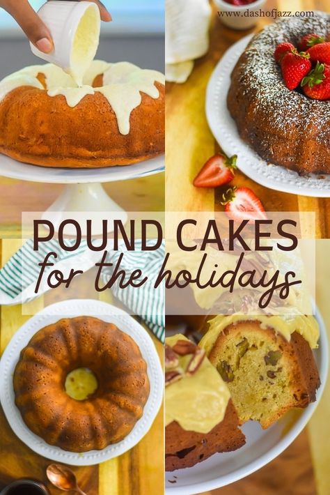 Need unique pound cake recipe ideas? Add southern flair to your celebrations this year with my collection of soulful, unique pound cake recipes to grace your holiday dessert table no matter what you celebrate. Classic southern desserts for Thanksgiving and Christmas from Dash of Jazz! #dashofjazzblog #holidaypoundcakerecipes #Christmaspoundcakerecipes #holidaydessertsChristmaseasy #holidaydessertsChristmaselegant #soulfooddessertssouthernstyle Desserts For Thanksgiving, Easy Holiday Desserts Christmas, Christmas Dinner Desserts, Holiday Dessert Table, Sweet Whipped Cream, Christmas Cakes Easy, Holiday Desserts Table, Southern Desserts, Dessert Spread