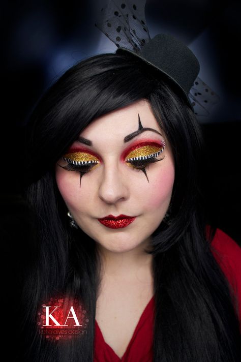 Ring Leader Makeup (with Tutorial) by KatieAlves on DeviantArt Scary Ringmaster Makeup, Ring Leader Makeup, Ringmaster Makeup, Carnaval Make-up, Circus Fashion, Circus Makeup, Ringmaster Costume, Ring Leader, Pierrot Clown