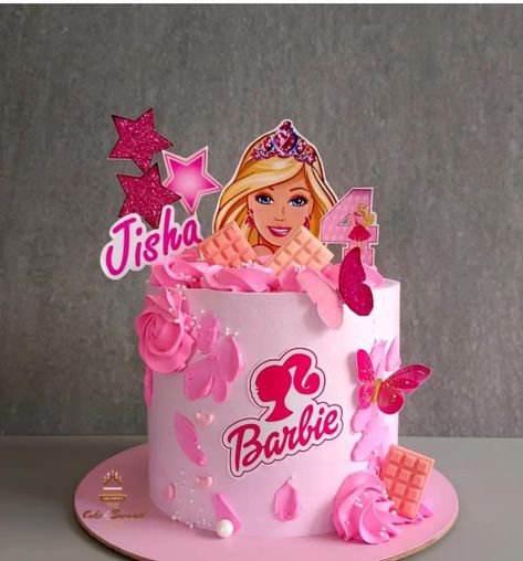 Simple Barbie Cake Design, Barbie Cakes For Girls Birthday, Simple Barbie Cake, Barbie Bday Cake, Barbie Birthday Cakes For Kids, Barbie Cake Designs, Cake Samples, Cake Barbie, Dora Cake