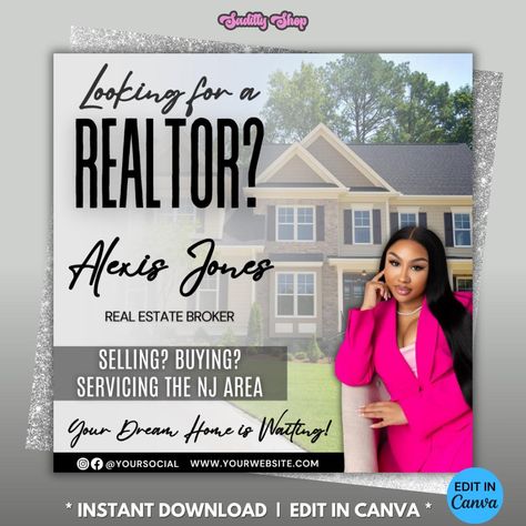 Realtor Flyer, Realtor Flyers, Flyer Real Estate, Marketing Flyers, Realtor Marketing, Picture Logo, Real Estate Flyers, Social Media Templates, Real Estate Broker