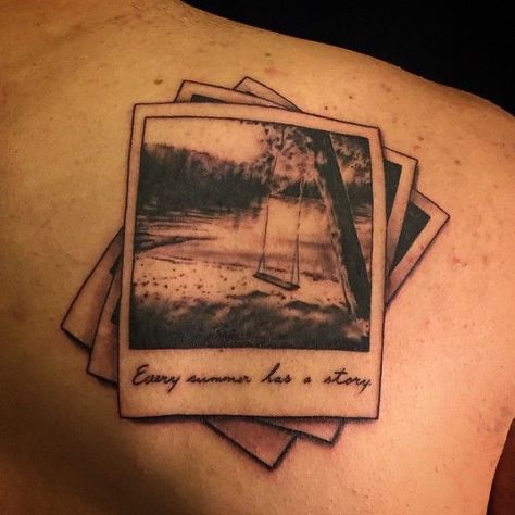 Polaroid Pictures Tattoo, Poloroid Tattoo Idea, Photograph Tattoos, Polaroid Picture Tattoo, Farm Tattoo Ideas, Polaroid Camera Tattoo, Polaroid Tattoo Ideas, Antique Tattoo Ideas, Vintage Camera Tattoos