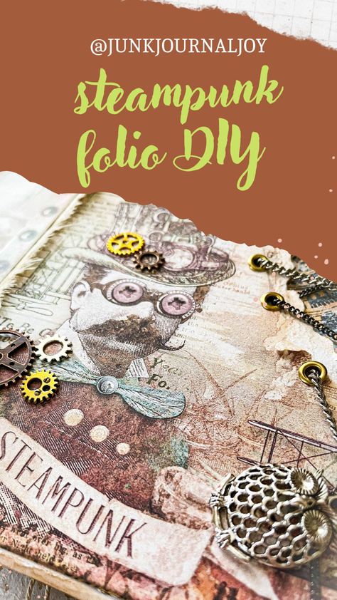 Steampunk Fabric, Steampunk Junk Journal, Steampunk Journal, Fabric Journals, Junk Journaling, Junk Journals, Paper Craft, Junk Journal, To Create