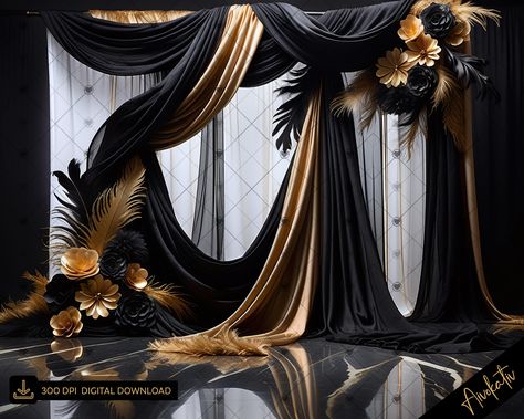 Gold And Black Backdrop, Red Black And Gold Balloon Garland, Boho Photography, Black And Gold Theme, Digital Photography Backdrops, Elegant Photo, Modern Photography, Composition Photography, Photoshop Overlays