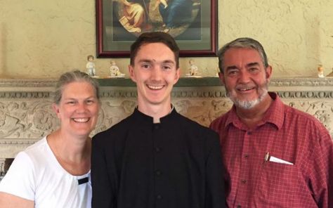 Kimberly & Scott Hahn’s son, Jeremiah, has received the “Rite of Candidacy to the Priesthood,” Scott Hahn announced on Facebook earlier this week. This puts Jeremiah one step closer to being ordained a priest! Jeremiah is one of the Hahns’ six children Scott Hahn, Kimberly Scott, Say A Prayer, One Step Closer, Facebook Post, First Step, Chef's Jackets