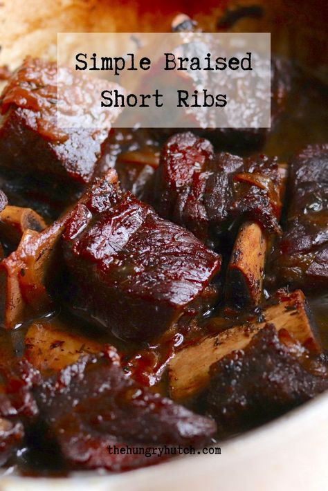 Braising is the best way to cook short ribs, and this simple recipe teaches you how to get flavorful, fall-off-the-bone meat with ease. Short Ribs Dutch Oven, Beef Chuck Short Ribs, Short Rib Recipes Oven, Asian Short Ribs, Ribs Recipe Oven, Cooking Short Ribs, Braised Short Ribs Recipe, Beef Ribs Recipe, Beef Short Rib Recipes