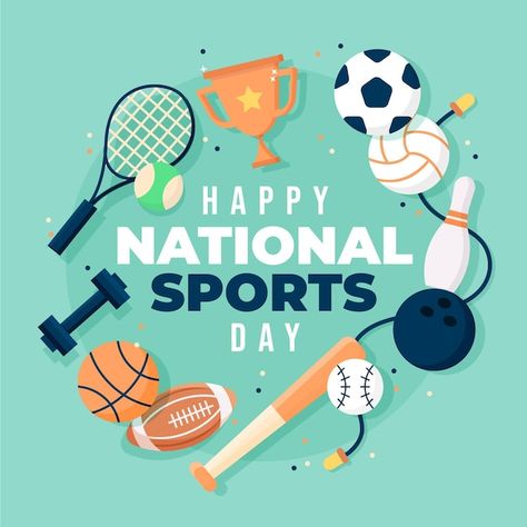 Sports Day Decoration, Sports Day Poster, School Sports Day, National Sports Day, Eid Photos, Support Logo, Canvas Learning, Day Illustration, Sport Illustration