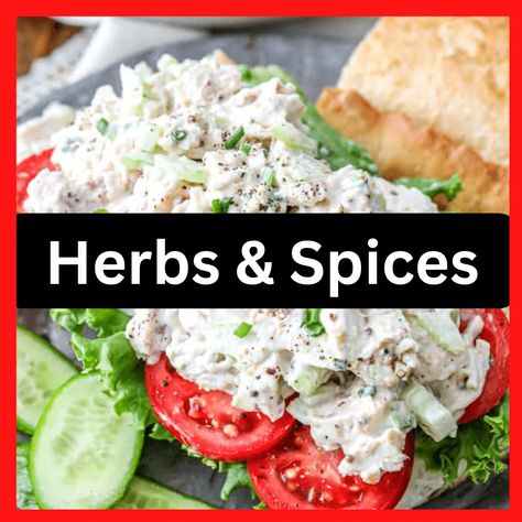 10 Best Herbs and Spices for Chicken Salad Chicken Salad Seasoning, Chicken Salaf, Herbed Chicken Salad, Best Spices For Chicken, Spices For Chicken, Salad Seasoning Recipe, Best Chicken Seasoning, Cold Chicken Salads, Chicken Curry Salad