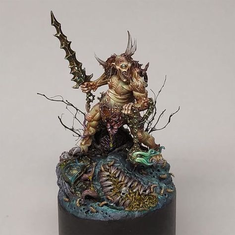 The Golden Demon Compendium’s Instagram post: “An awesome piece by Yohan Leduc (@yohan_leduc) from the 2019 U.K. Golden Demon, winning him Gold in Warhammer Age of Sigmar Single…” Nurgle Art, Warhammer Kitbash, Warhammer Nurgle, Golden Demon, Warhammer Chaos, Chaos Game, Chaos Daemons, Warhammer Terrain, Warhammer Age Of Sigmar