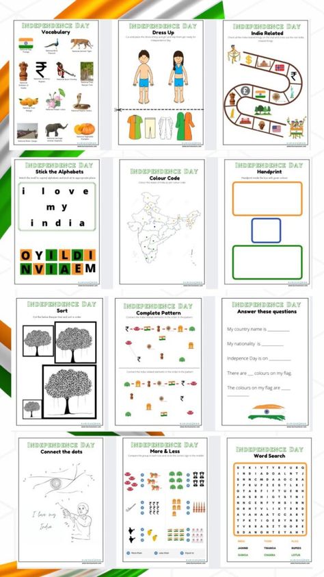 Independence Day printable worksheet preschool, India worksheet, India activities, republic day worksheet, Independence day worksheet for kindergarten, India printable for kids Republic Day Worksheet For Kids, Republic Day Activities For Preschoolers, Republic Day Activities For Kids, Independence Day Worksheet, Activity Shelf, January Lesson Plans, Independence Day Activities, Worksheet For Kindergarten, Republic Day Indian