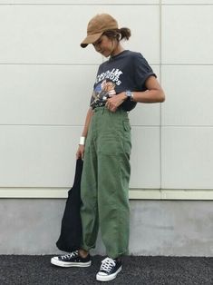 Chique Outfit, Korean Summer, Green Pants, Mode Inspo, Looks Style, Mode Inspiration, Looks Vintage, Retro Outfits, Outfits Casuales