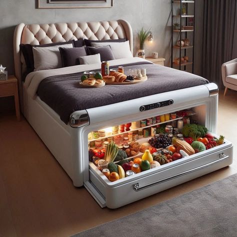 Stylish Bedroom Ideas with Mini Refrigerator Shaped Beds Houseboat Design, Weird Beds, Stylish Bedroom Ideas, Unique Chairs Design, Women Bedroom, Home Makeovers, Cool Room Designs, Modern Beds, Mini Refrigerator