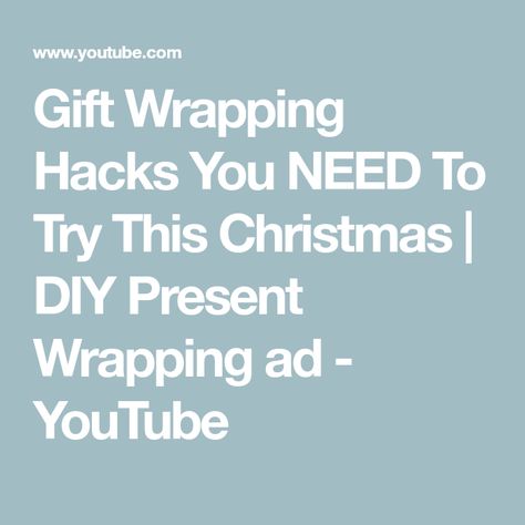 Gift Wrapping Hacks You NEED To Try This Christmas | DIY Present Wrapping ad - YouTube Best Gift Wrapping, Gift Wrapping Hacks, Wrapping Hacks, Box Hacks, Gift Hacks, Birthday Post, Christmas Hacks, Simple Gift Wrapping, Diy Money