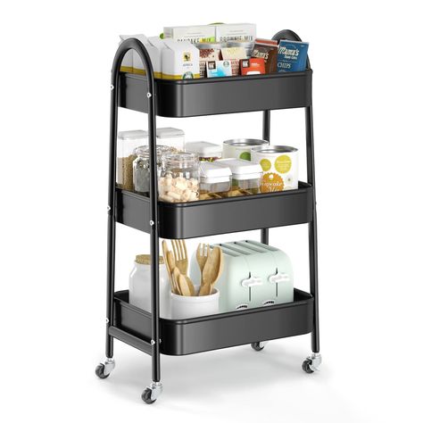 PRICES MAY VARY. Multifunctional Rolling Cart: Our utility cart serves multi purposes, suitable for virtually any application and any room. It can be snack cart, tool cart, service cart, book cart, or organization rack in your kitchen, bedroom, laundry room, bathroom, living room, office, garage, and workshop, etc. Practical Design & Refined Craftwork: Simple and stylish appearance, matching all rooms; Metal material, solid and sturdy; Mesh basket design allows air to flow, and water accumulatio Garage And Workshop, Snack Cart, Bedroom Laundry Room, Metal Bar Cart, Rolling Utility Cart, Book Cart, Craft Cart, Kitchen Storage Cart, Bedroom Laundry