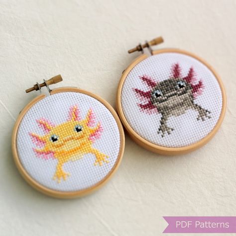 Axolotl Cross Stitch Pattern Free, Alpha Grids, I Need A Hobby, Animal Cross Stitch, Aye Aye, Animal Cross Stitch Patterns, Cross Stitch Animals, Cross Stitch Patterns Free, Dog Face