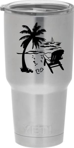 Yeti Designs, Decorated Cups, Yeti Cup Designs, Yeti Stickers, Cup Decals, Beach Therapy, Yeti Cups, Yeti Decals, Stickers Ideas