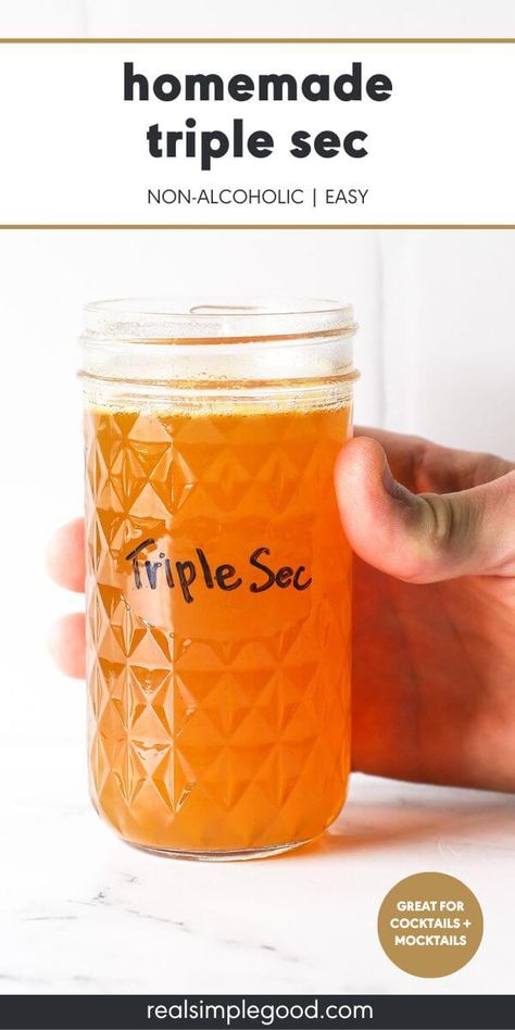 Homemade Triple Sec, Triple Sec Substitute, Diy Non Alcoholic Spirits, Homemade Triple Sec Recipe, Triple Sec Recipe, Birthday Bonfire, Orange Peels Uses, Virgin Margarita, Orange Simple Syrup